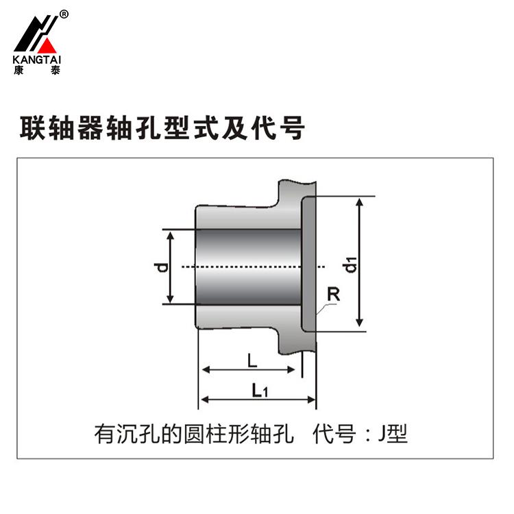 聯軸器有沉孔的圓錐形軸孔 代號J型