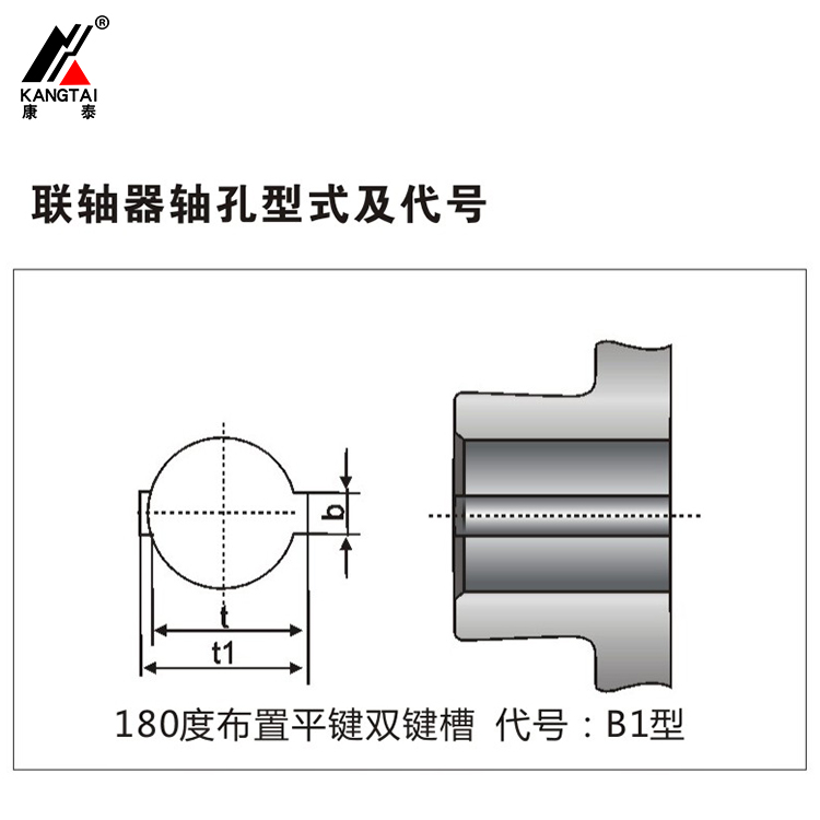聯(lián)軸器180度平鍵雙鍵槽 代號(hào)B1型